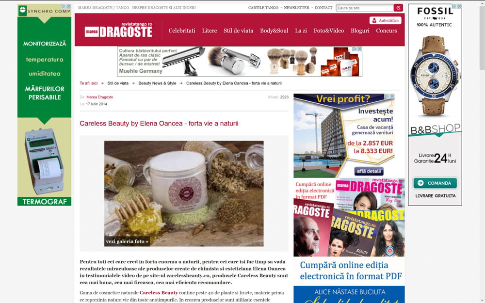 www.revistatango.ro 17 Iulie 2014 - Careless Beauty by Elena Oancea forta vie a naturii
